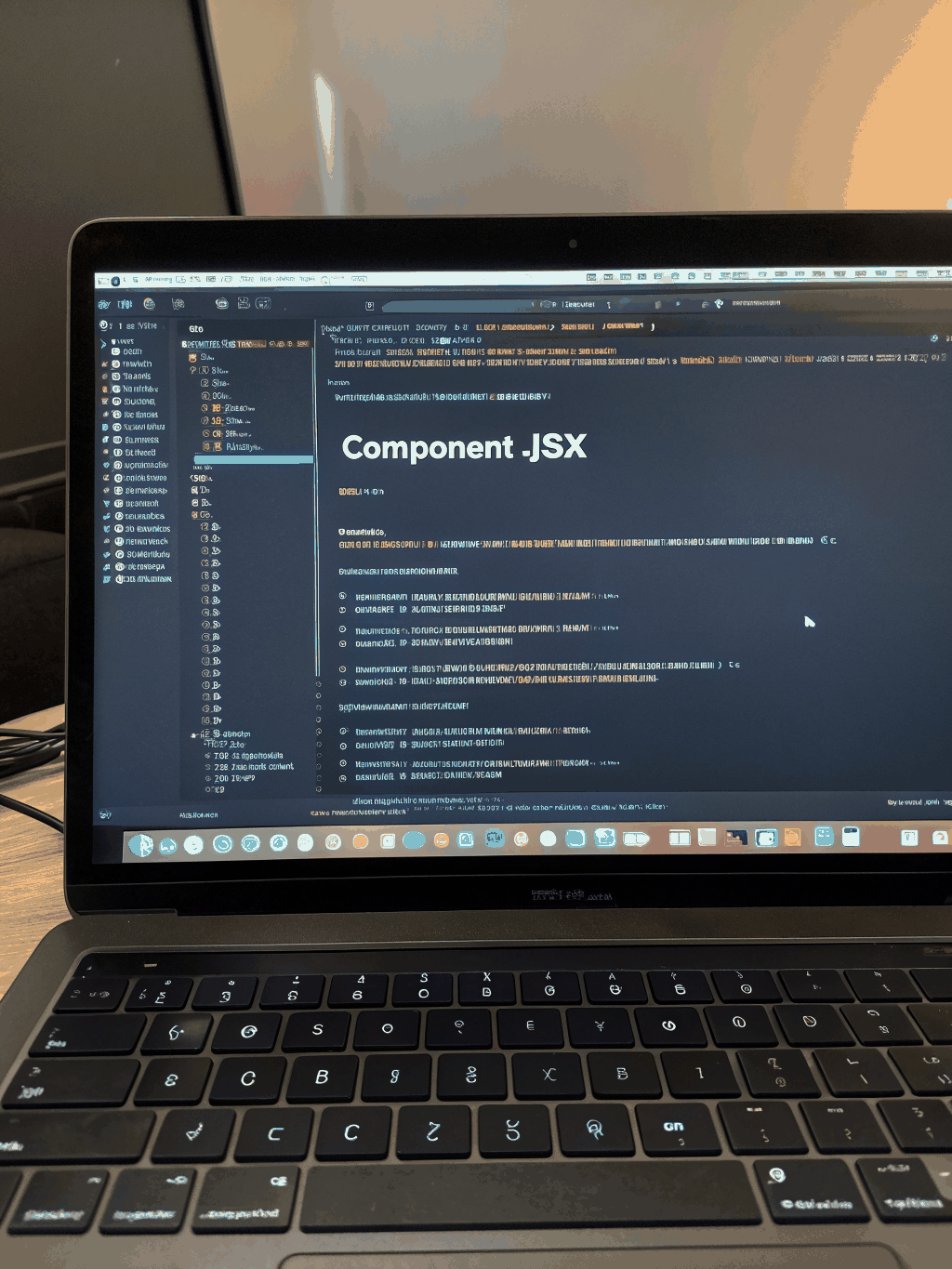 Close-up of a code editor showing clean React components